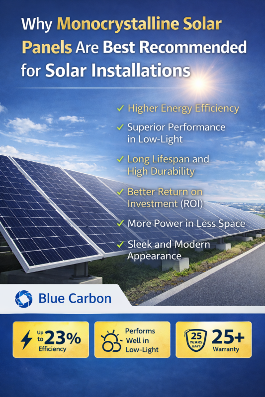 Why Monocrystalline Solar Panels Are Best Recommended for Solar Installations
