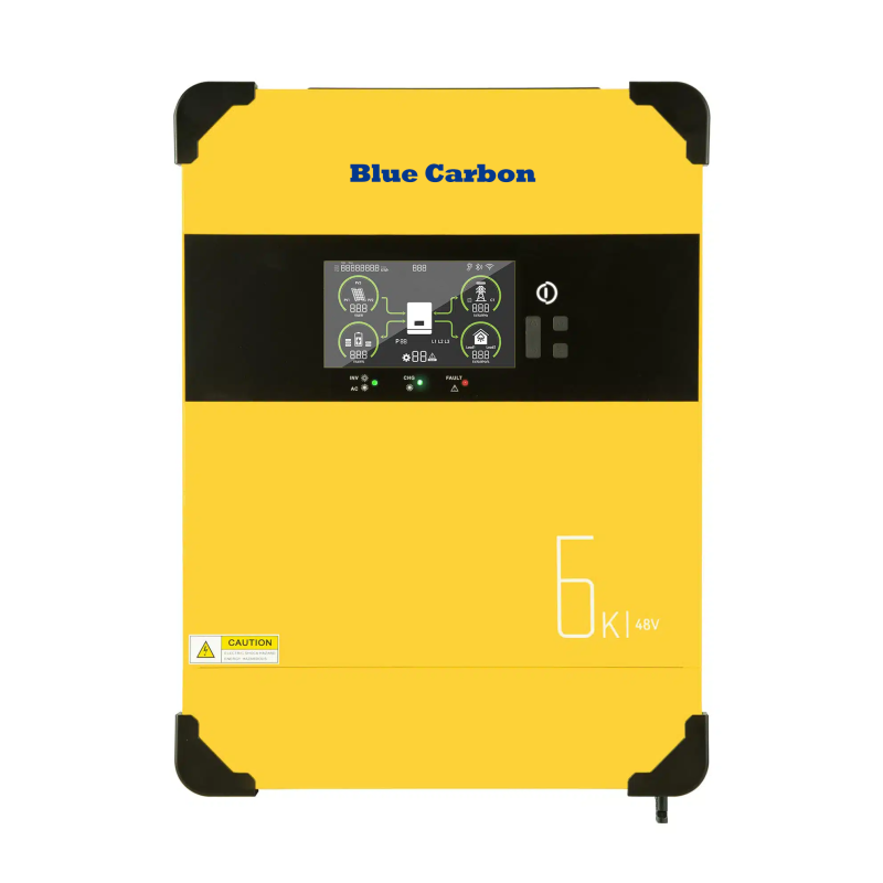 Blue Carbon Latest Smart 6kw,8kw & 10kw- 48v Solar Hybrid Inverter with Wifi and Mobile App for Remote Monitoring Feature.