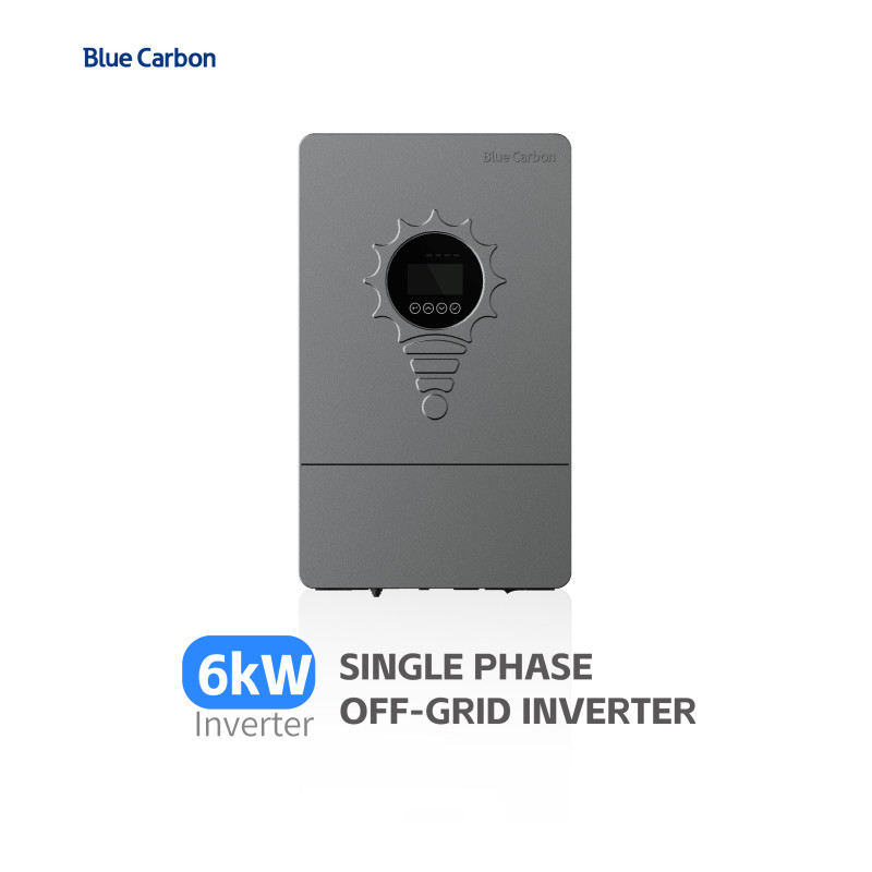 BLUE CARBON 6kW Off-grid Solar Inverters The Blue Carbon 6kW Single-Phase Off-Grid Inverter, a core device of the photovoltaic energy storage system, integrates an MPPT solar charger, high-frequency p